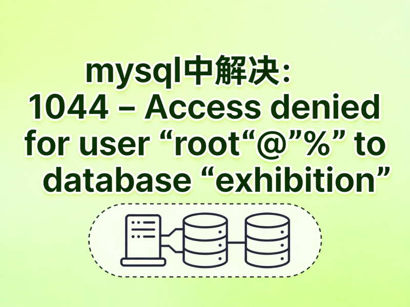 mysql中解决：1044 - Access denied for user ‘root‘@‘%‘ to database ‘exhibition‘-运维技术栈
