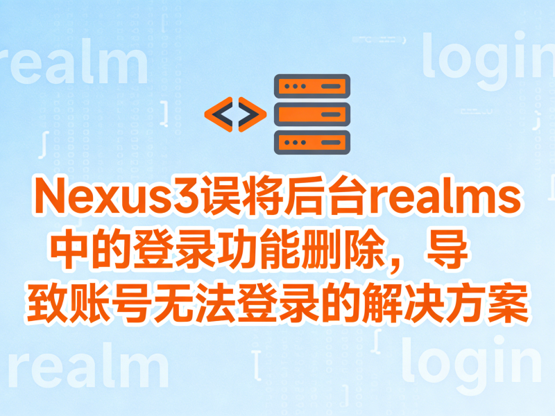 Nexus3误将后台realms中的登录功能删除，导致账号无法登录的解决方案-运维技术栈