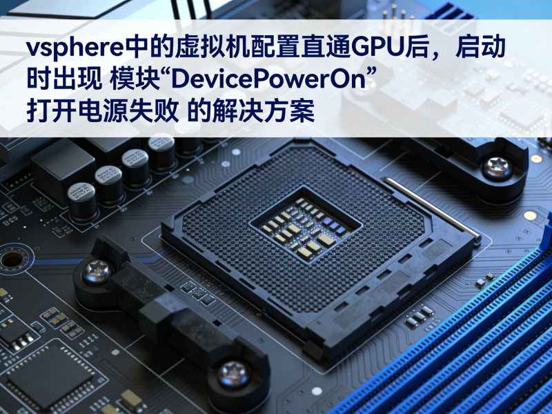 vsphere中的虚拟机配置直通GPU后，启动时出现 模块“DevicePowerOn”打开电源失败 的解决方案-运维技术栈
